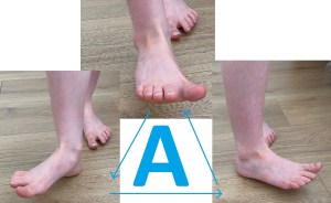 Tracing the letter A with foot / Ffurfiwch siâp y llythyren A gyda’ch troe